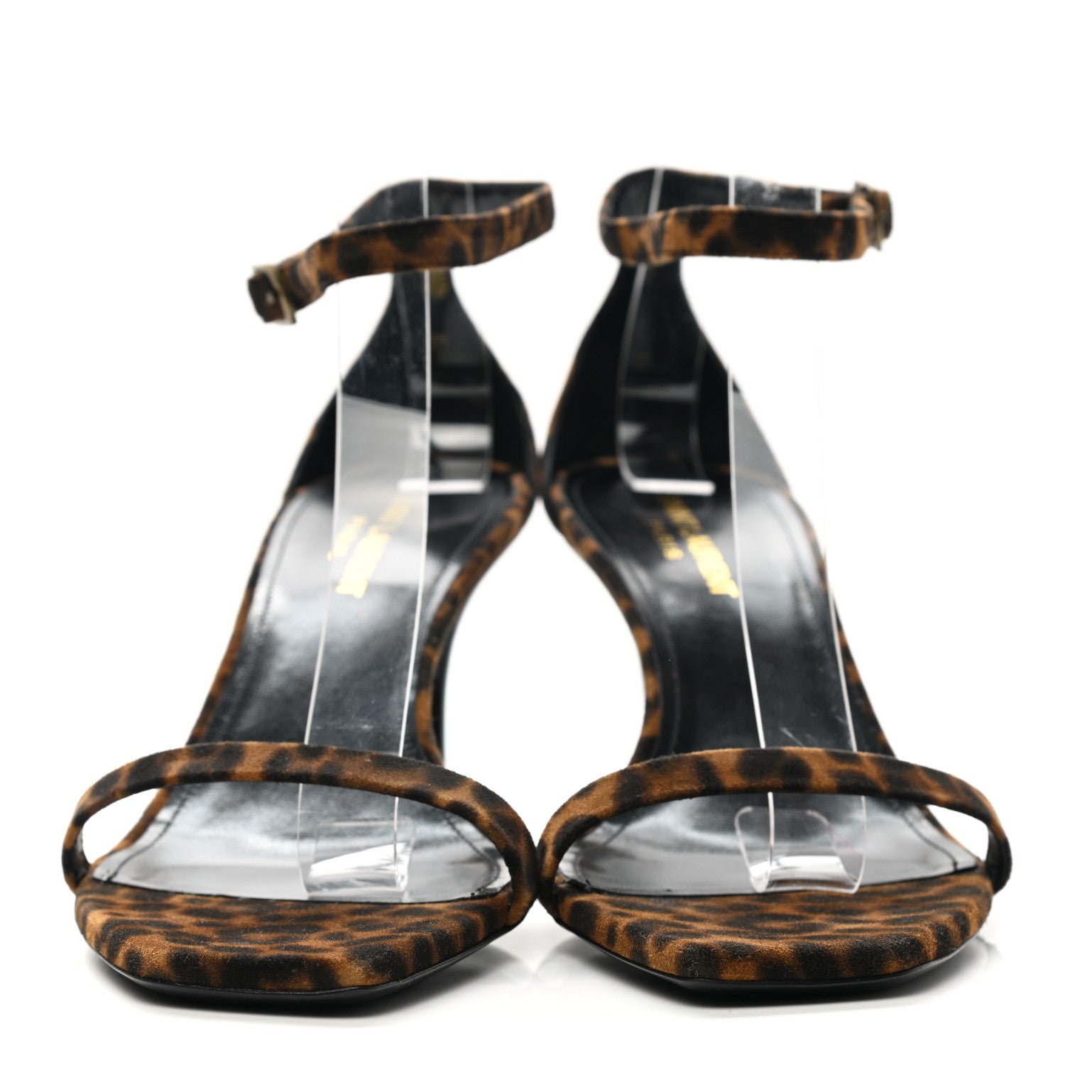 Saint Laurent Calf Hair Leopard Print Amber Ankle Strap Sandals 40 Brown 2 of 9