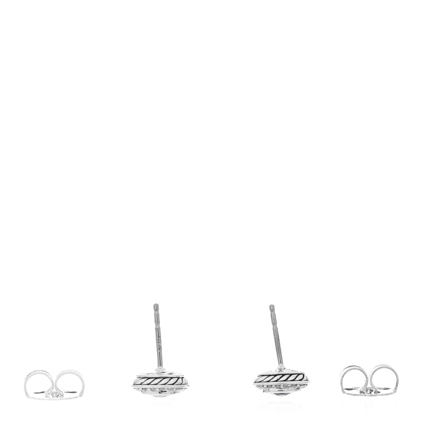 Sterling Silver Diamond Blue Topaz 7mm Petite Albion Earrings