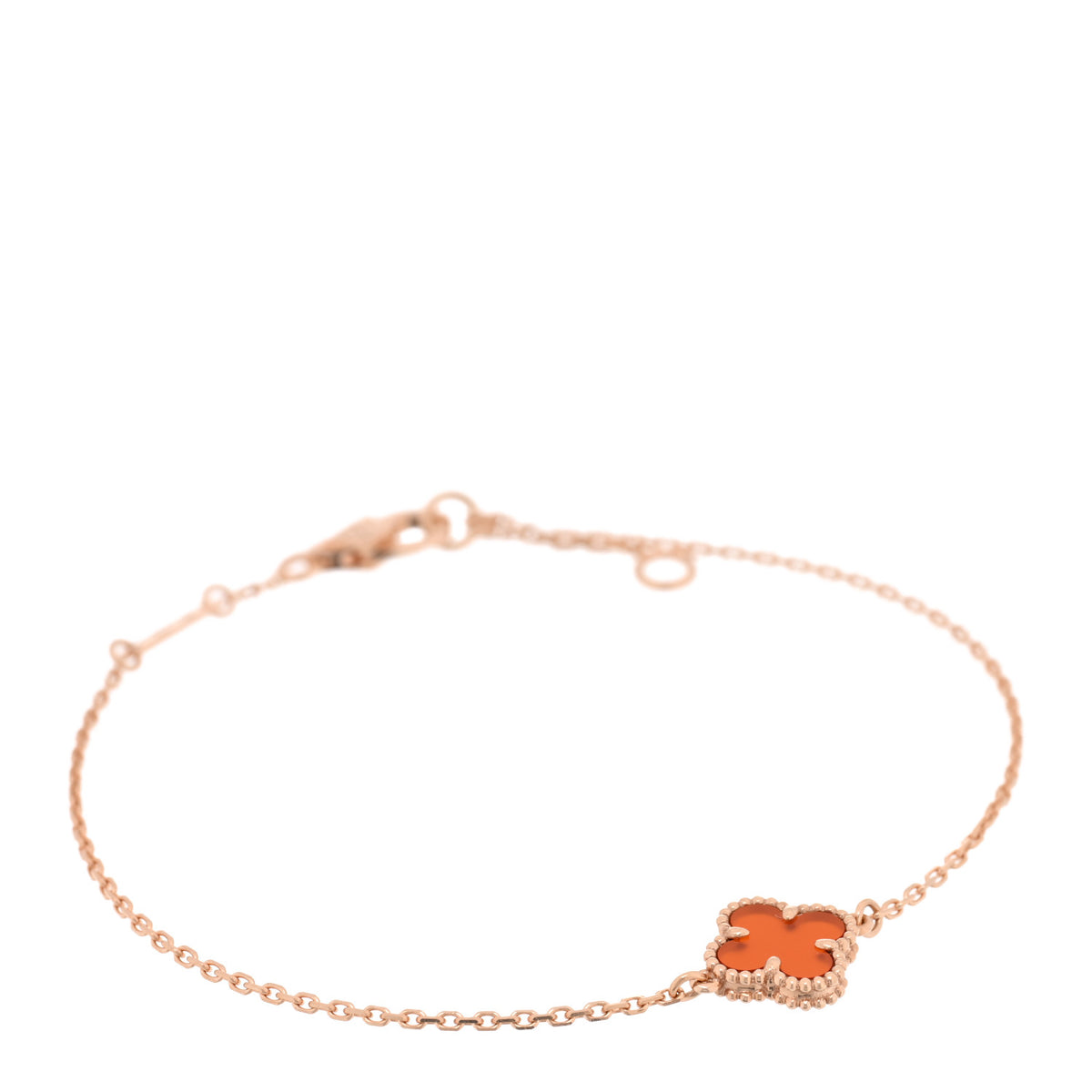 18K Rose Gold Carnelian Sweet Alhambra Bracelet