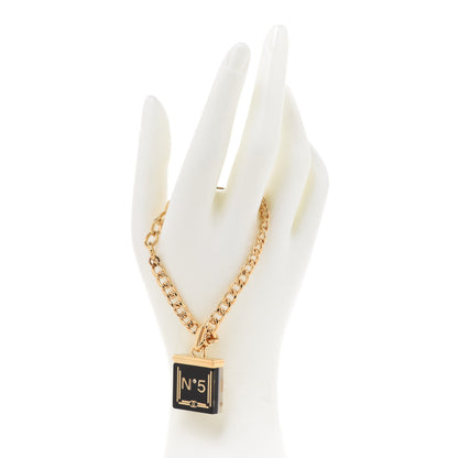 Chanel Metal Resin Crystal No 5 Bracelet Gold Black White 2 of 6