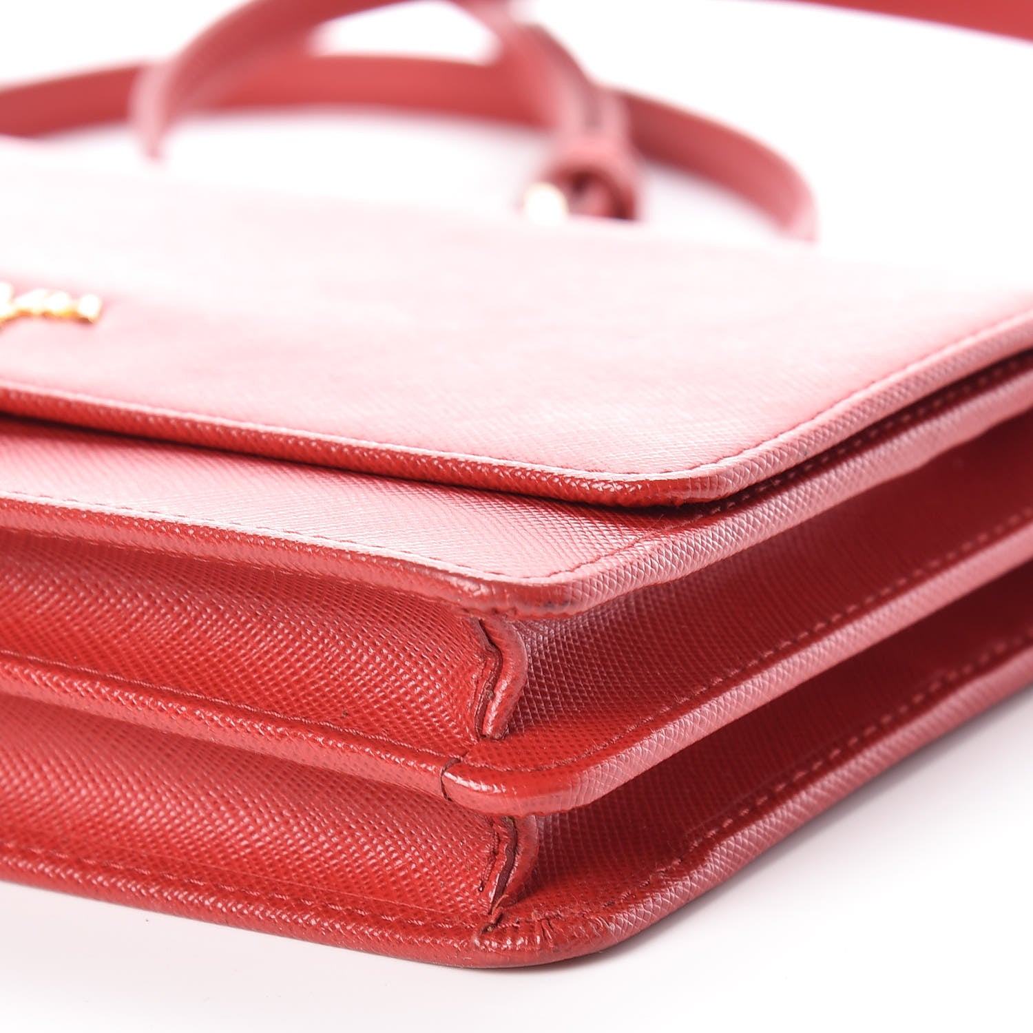 Prada Saffiano Metal Flap Wallet With Strap Fuoco 8 of 9