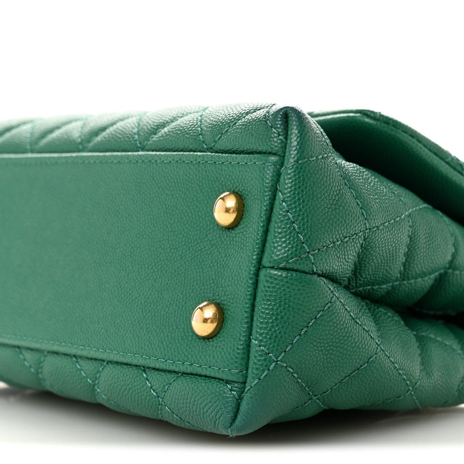 Chanel Caviar Quilted Mini Coco Handle Flap Green 10 of 13