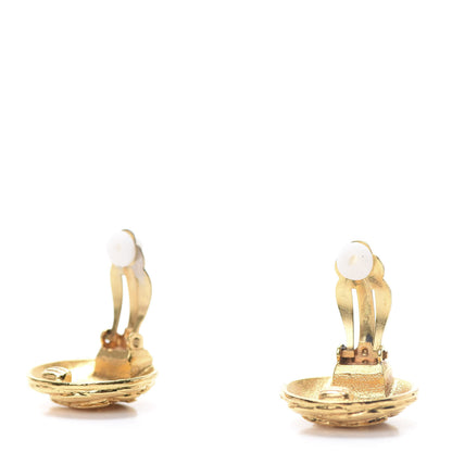Chanel CC Button Clip On Earrings Gold 3 of 4