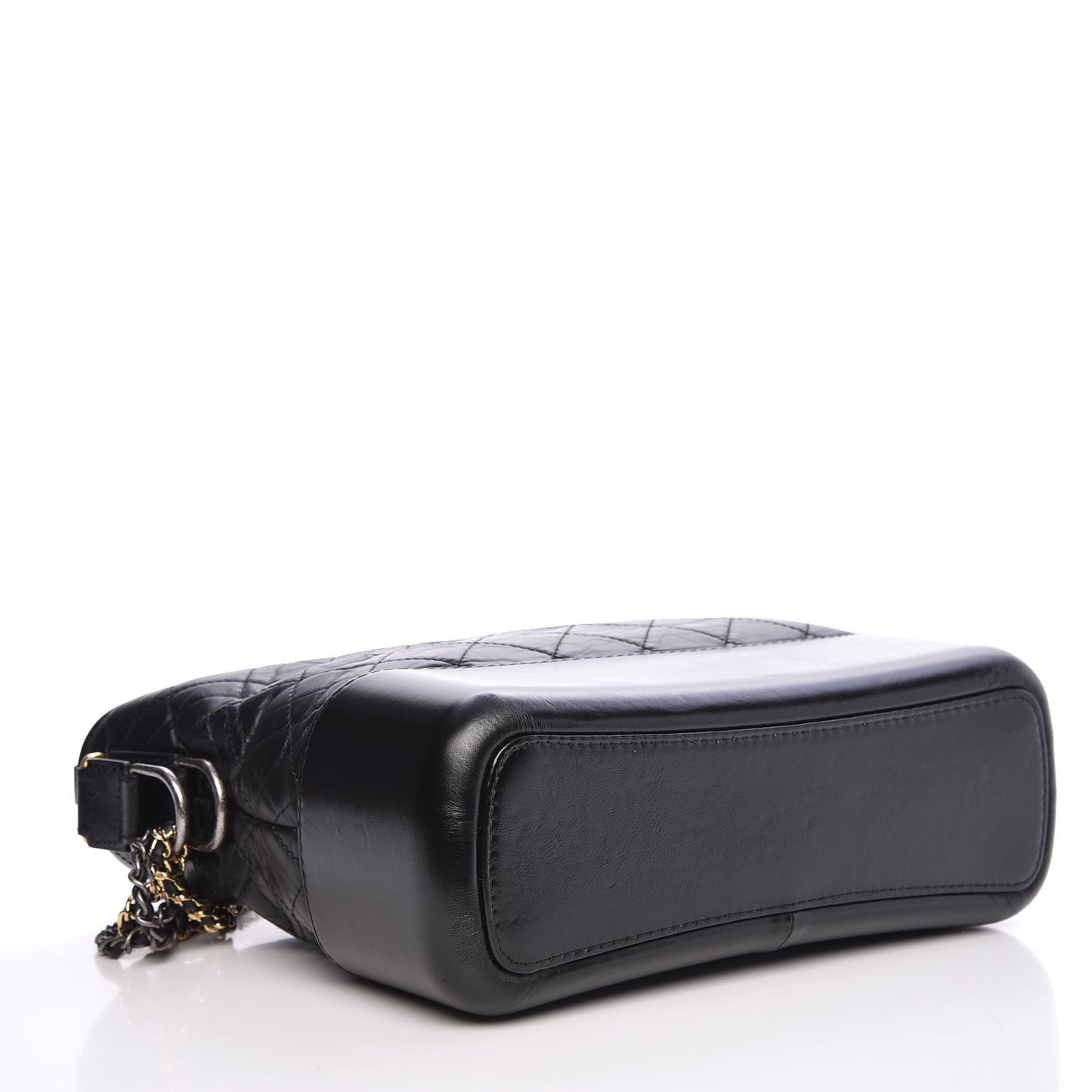 Aged Calfskin Quilted Medium Gabrielle Hobo Black