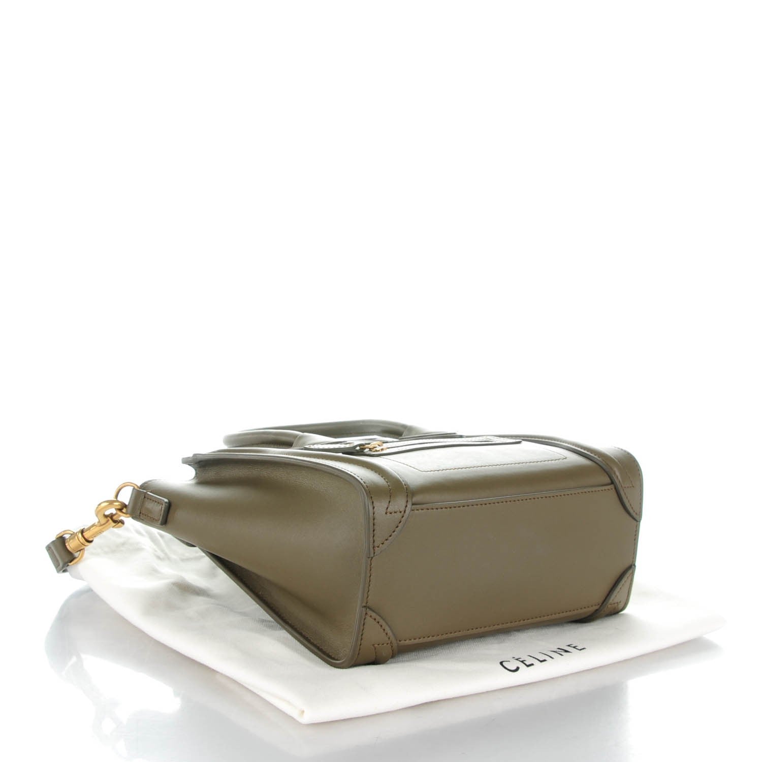 Celine Smooth Calfskin Nano Luggage Khaki 4 of 7