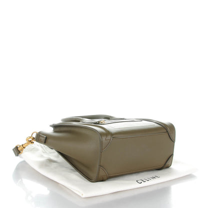 Celine Smooth Calfskin Nano Luggage Khaki 4 of 7