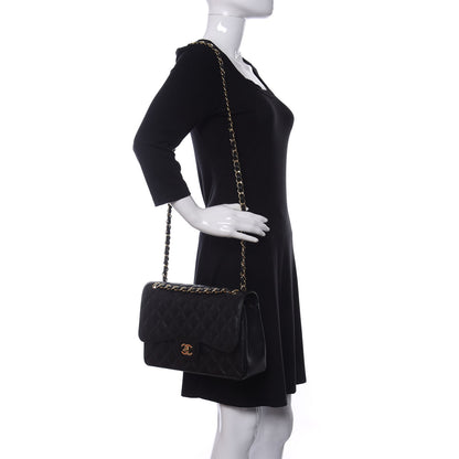 Chanel Caviar Quilted Jumbo Double Flap Black 2 of 11