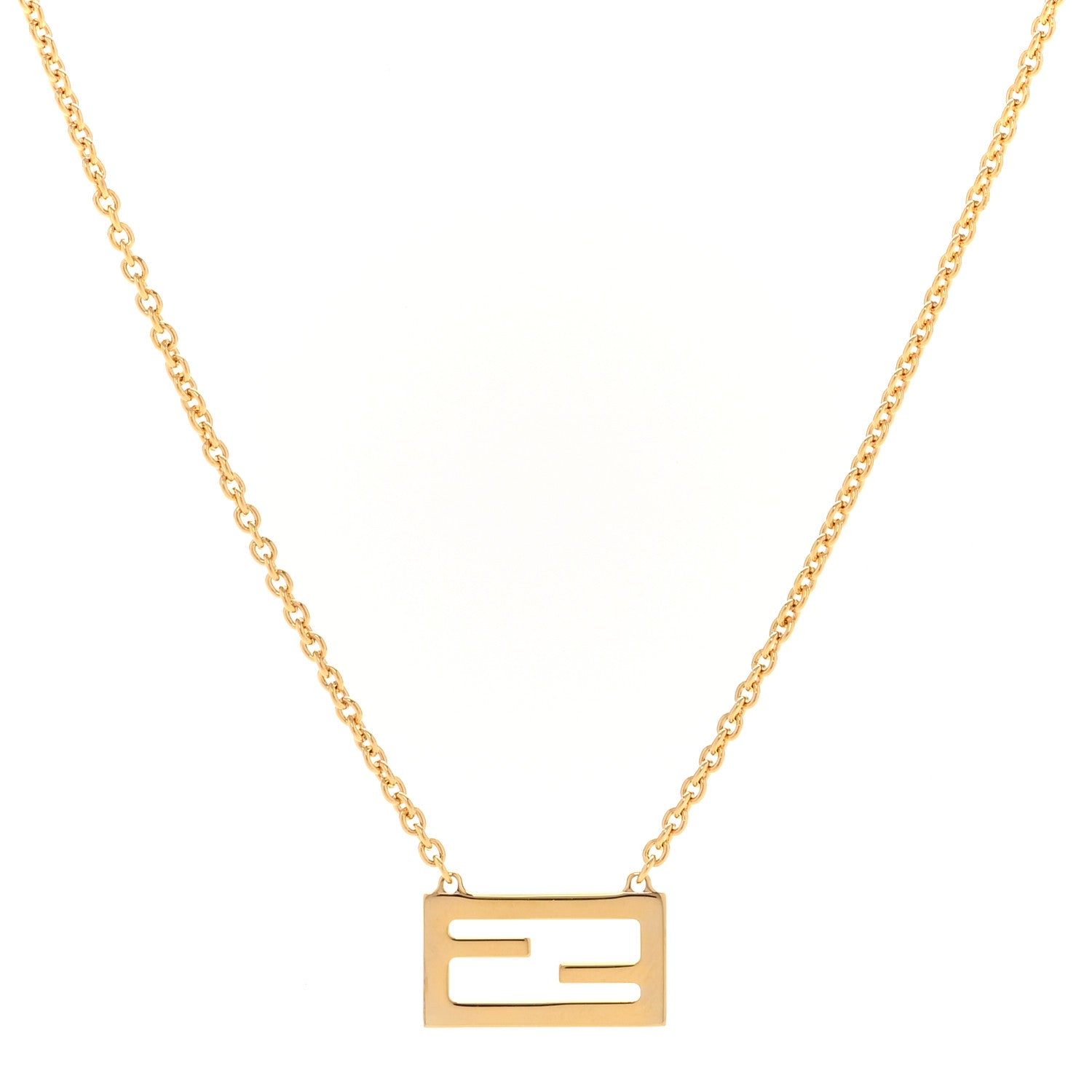 Fendi Bronze Baguette Necklace Gold 4 of 7