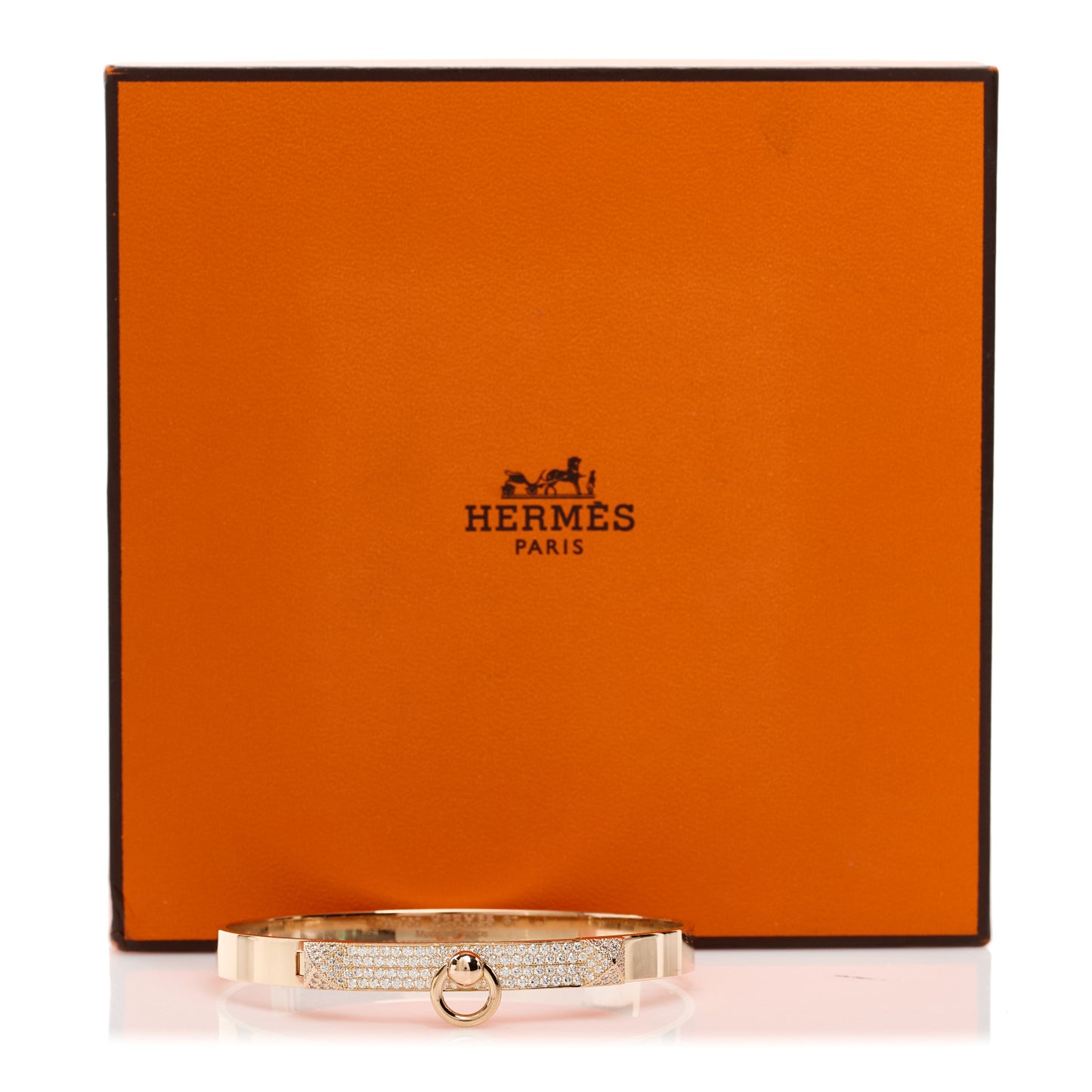 18K Rose Gold Diamond PM Collier De Chien Pave Bracelet ST