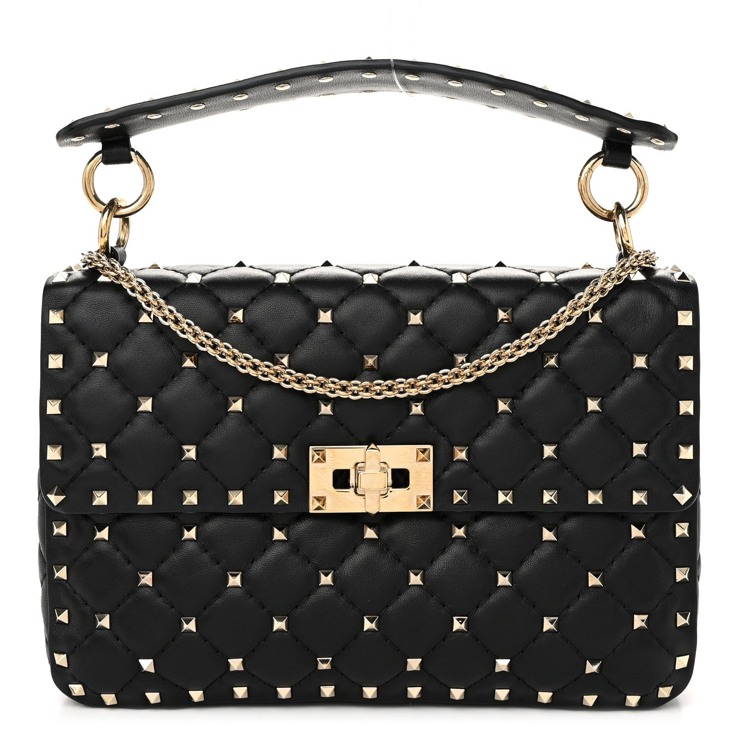Valentino Garavani Nappa Medium Rockstud Spike Shoulder Bag Black 1 of 9