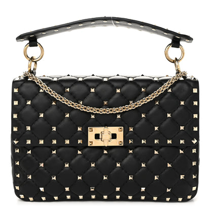 Valentino Garavani Nappa Medium Rockstud Spike Shoulder Bag Black 1 of 9