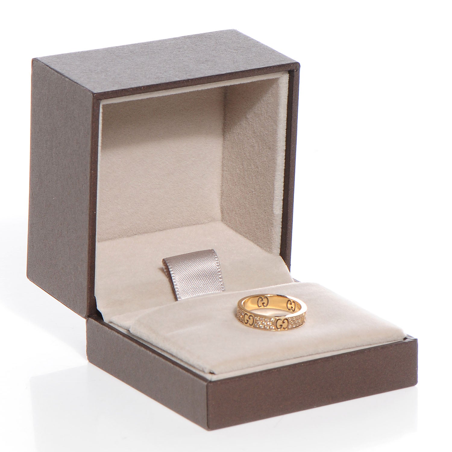 Gucci 18k Yellow Gold Diamond Icon Stardust Thin Band Ring 6 6 of 6