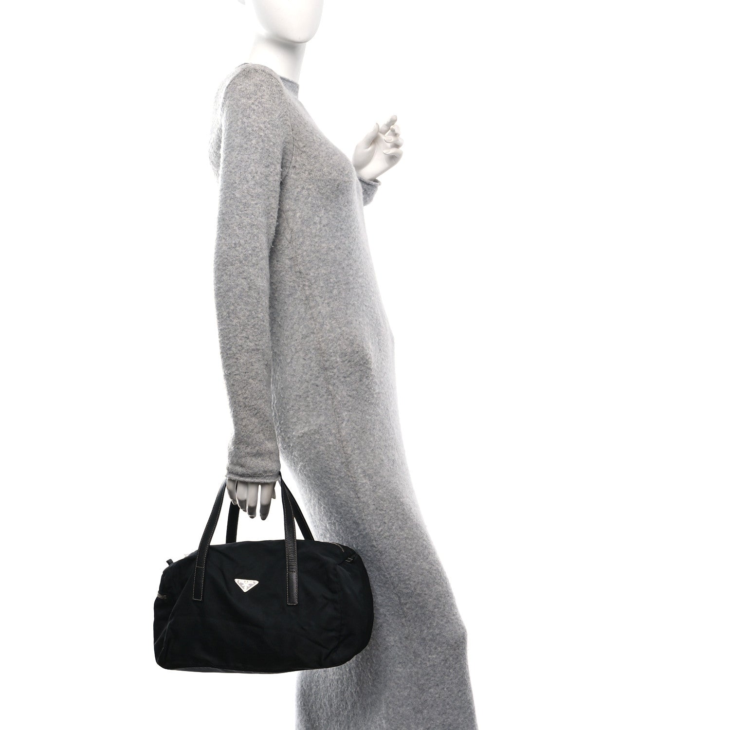 Prada Tessuto Nylon Semitracolla Shoulder Bag Black 2 of 12