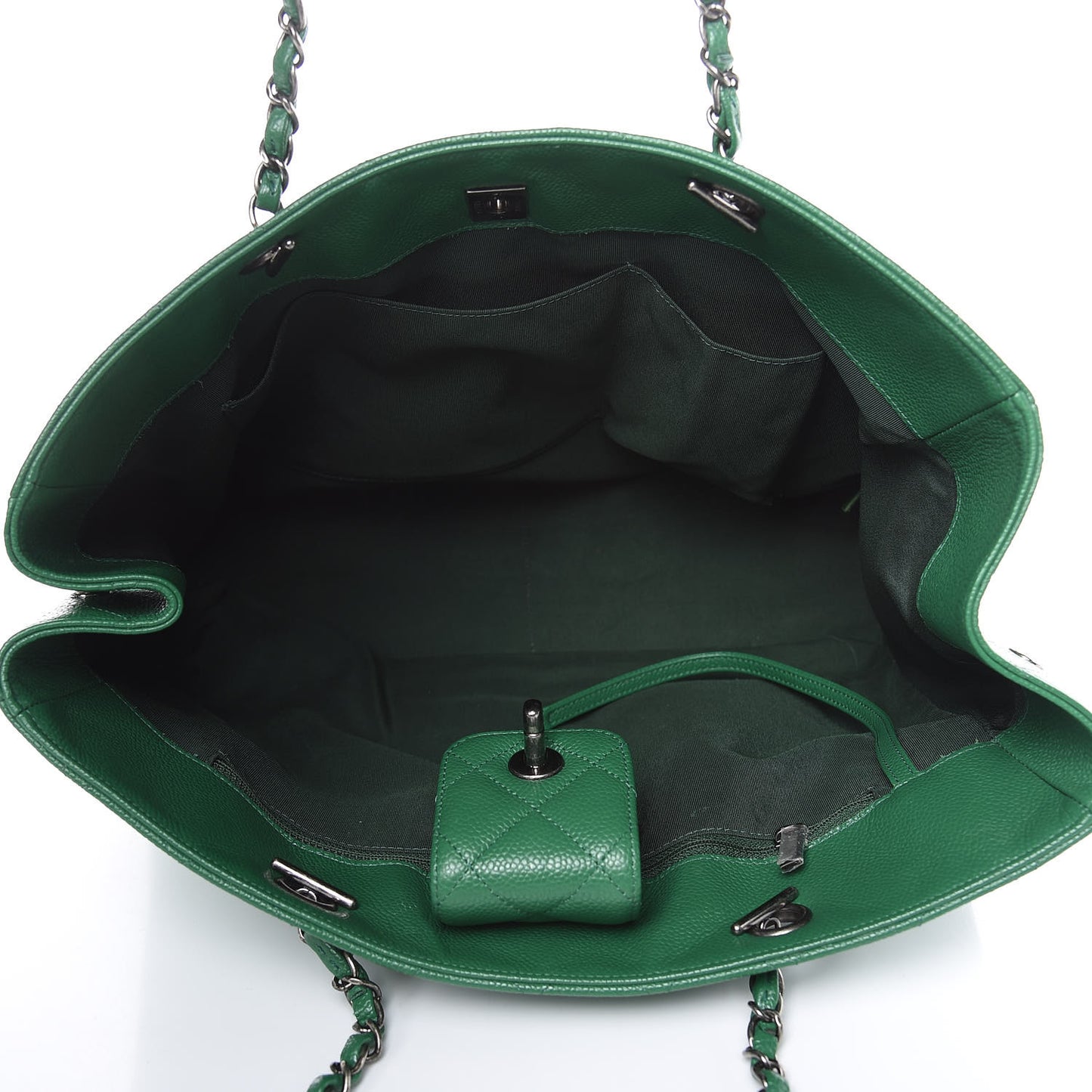 Caviar Quilted Timeless Tote Green