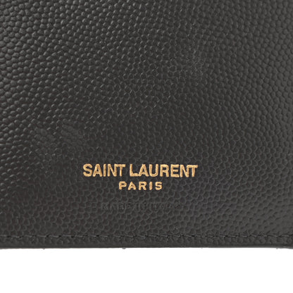 Saint Laurent Grain De Poudre Matelasse Chevron Monogram Zipped Two-Part Wallet Storm 6 of 7