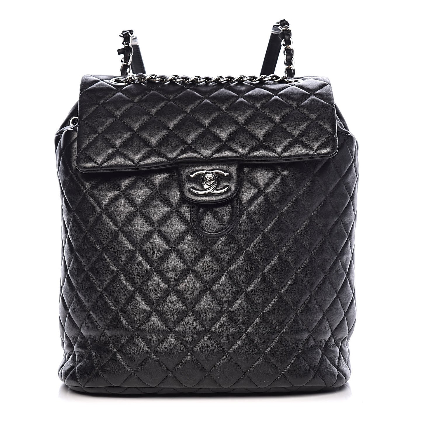 Calfskin Quilted Large Urban Spirit Backpack Black