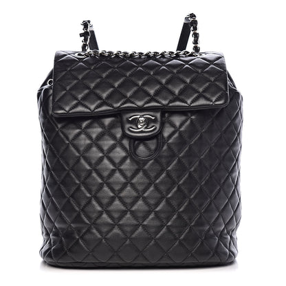 Chanel Calfskin Quilted Large Urban Spirit Backpack Black 1 of 11