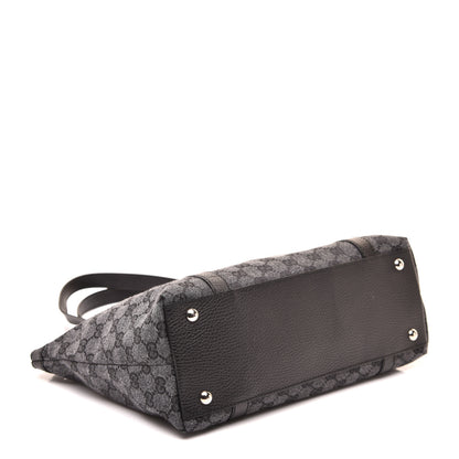 Gucci Denim Monogram Abbey Medium Tote Navy 4 of 9