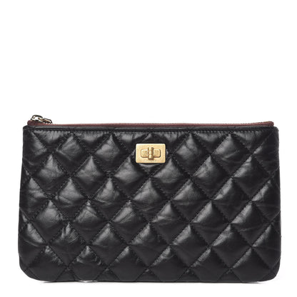 Chanel Aged Calfskin Quilted Medium Reissue Cosmetic Case Black 1 of 7