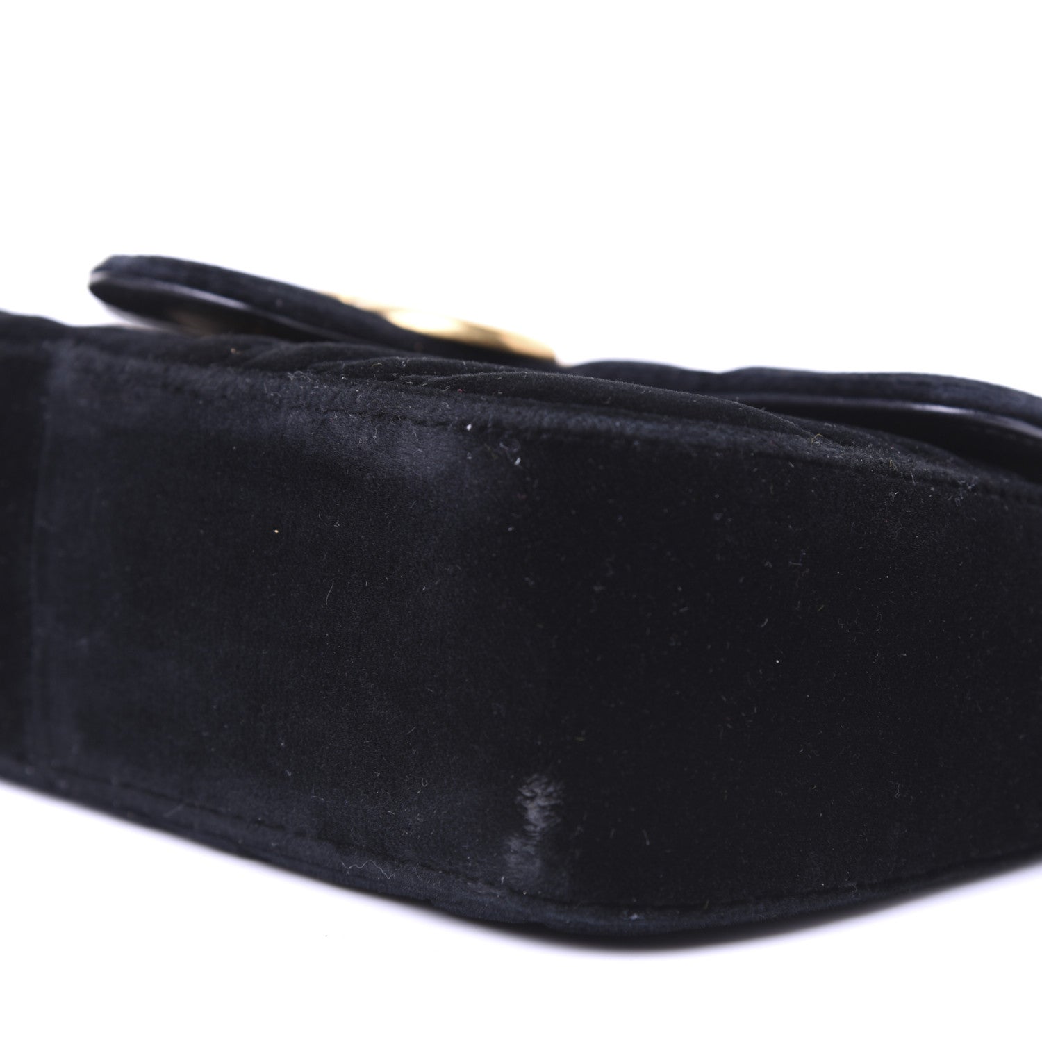 Gucci Velvet Matelasse Mini GG Marmont Shoulder Bag Black 7 of 14