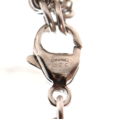 Chanel Crystal Pearl CC Pendant Necklace Silver 5 of 5