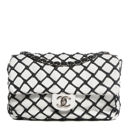 Chanel Calfskin Canebiers Medium Net Flap White 1 of 8