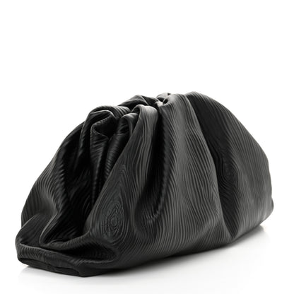 Bottega Veneta Bark Calfskin Embossed The Pouch Oversized Clutch Black 3 of 11