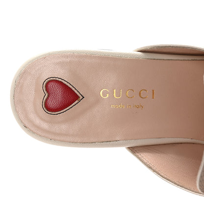 Gucci Goatskin Bee Star Embroidered Womens Princetown Slippers 36 Mystic White 8 of 10