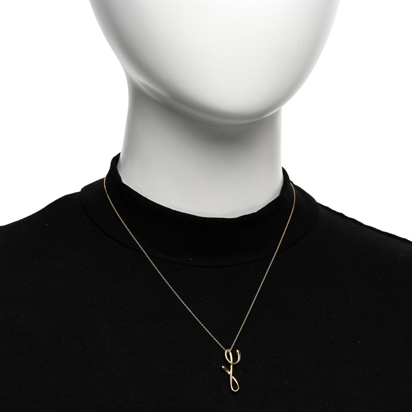 18K Yellow Gold Elsa Peretti Letter Y Pendant Necklace