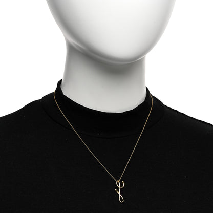 Tiffany 18K Yellow Gold Elsa Peretti Letter Y Pendant Necklace 2 of 4