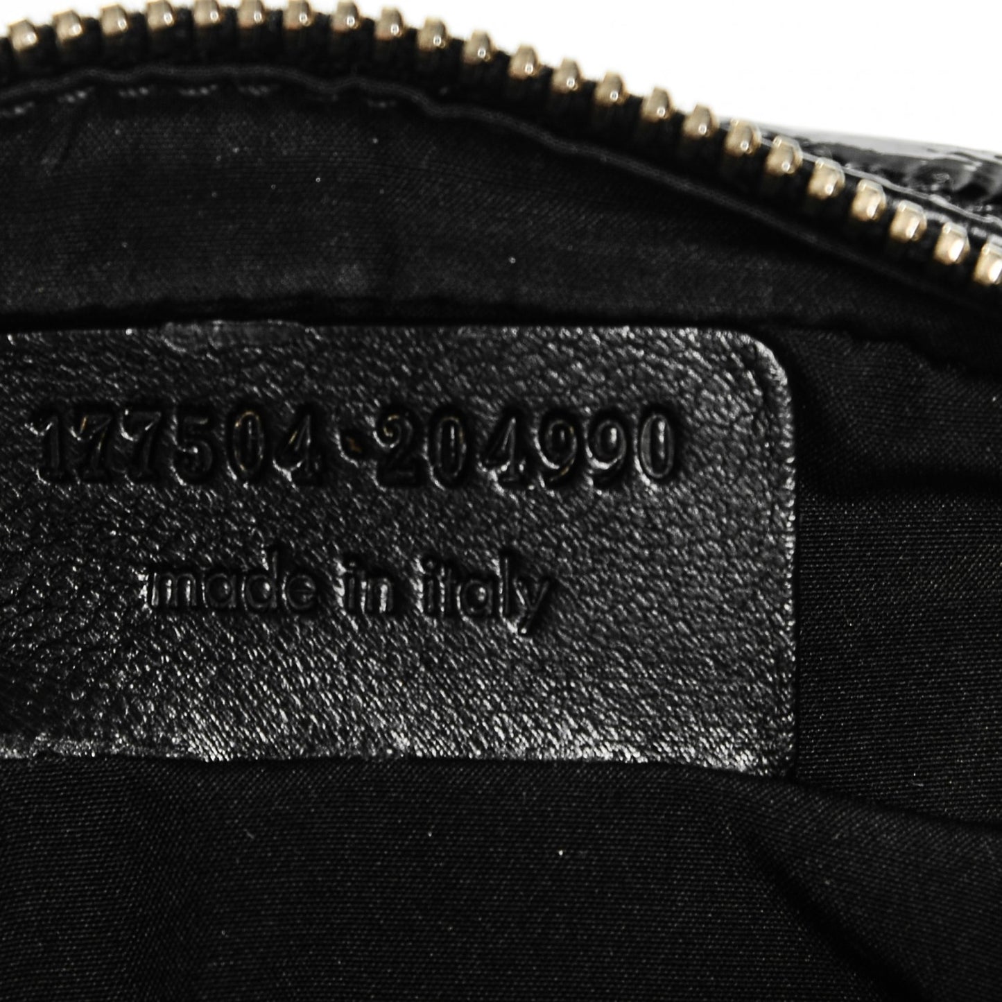 Textured Patent Monogram Mini Wristlet Black