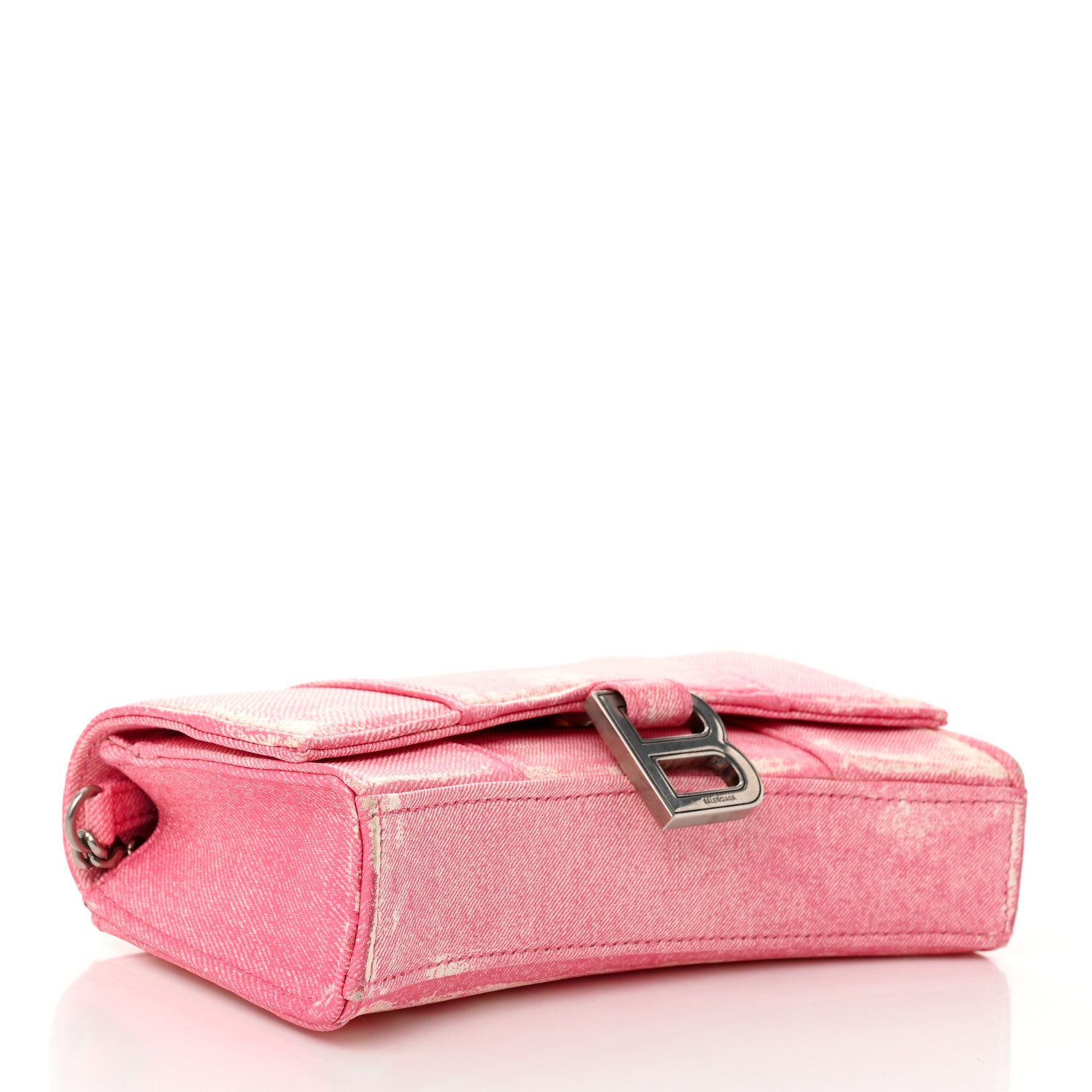 Balenciaga Nappa Denim Printed Hourglass Chain Bag Denim Pink 4 of 9