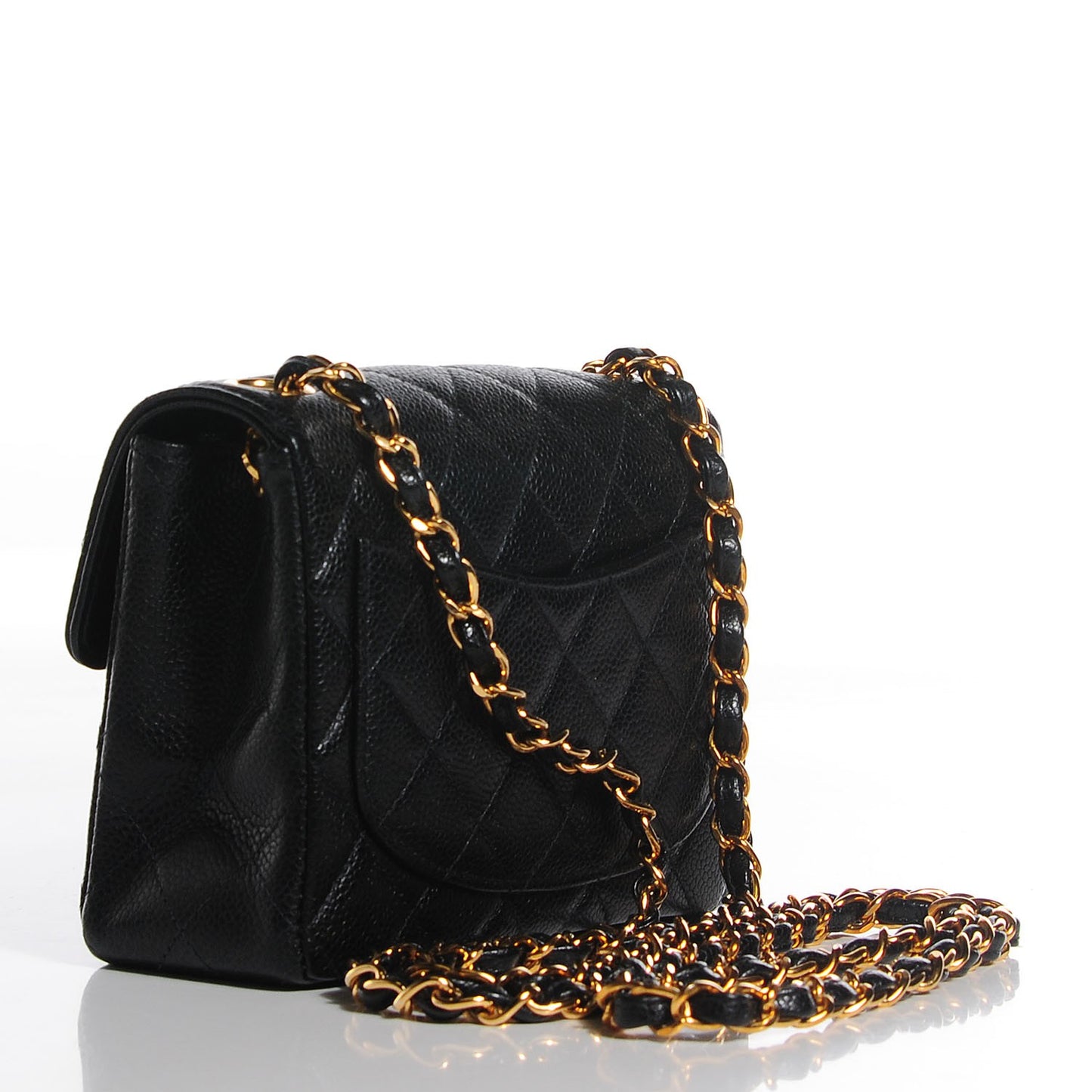 Caviar Quilted Mini Square Flap Black