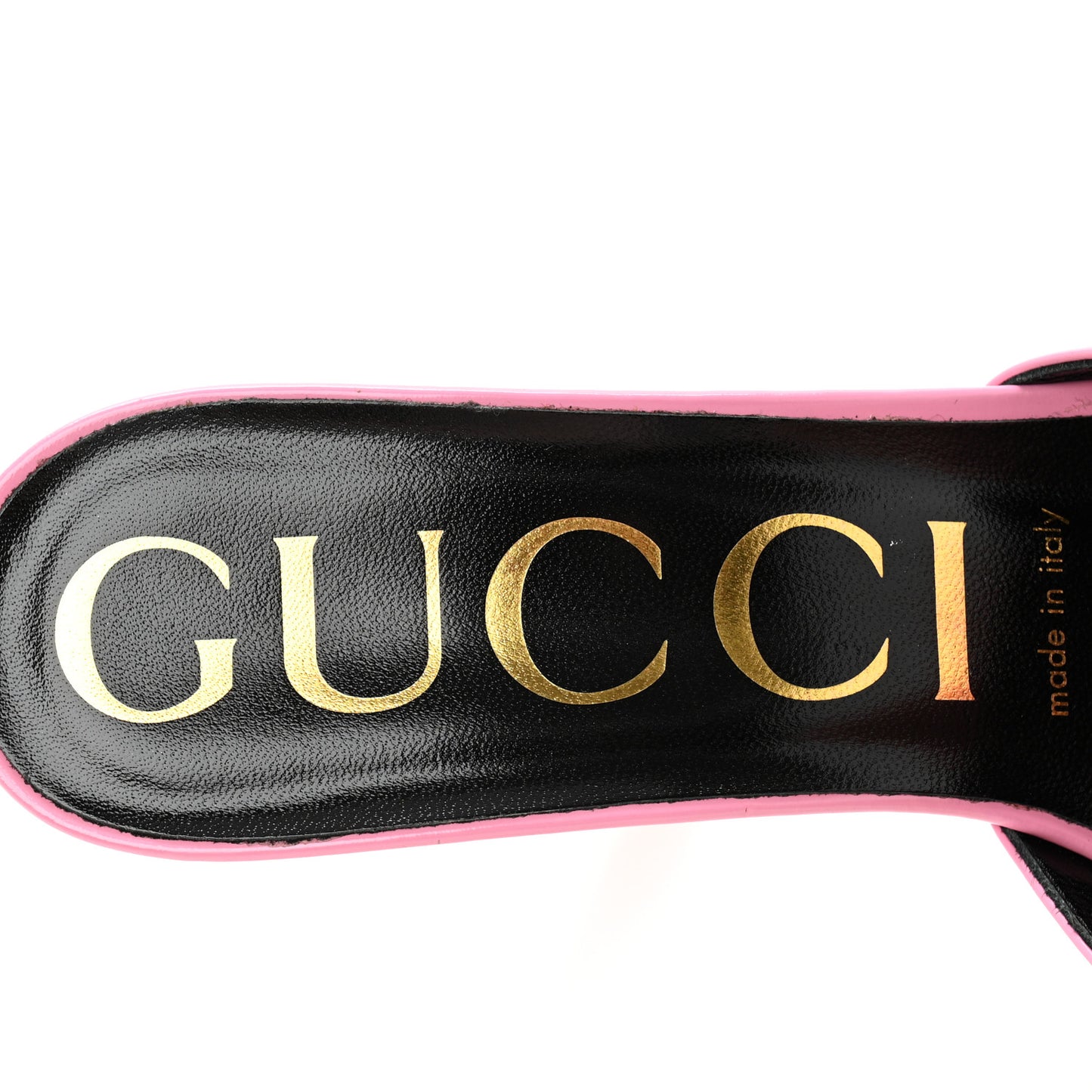 Polished Calfskin Scarlet Mid Heel Slide Sandals 36.5 Pink Plexi