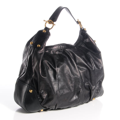 Gucci Leather Large Jockey Hobo Black 3 of 7