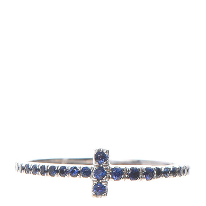 Tiffany 18K White Gold Blue Sapphire Tiffany T Wire Band Ring 1 of 4