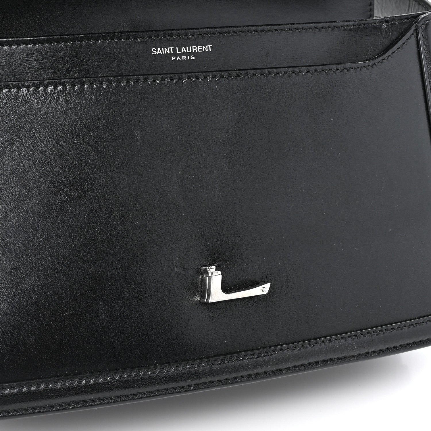 Saint Laurent Box Calfskin Monogram Medium Solferino Satchel Black 13 of 14