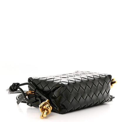 Bottega Veneta Polished Patent Intrecciato Knot Small Loop Camera Bag Raintree 4 of 9