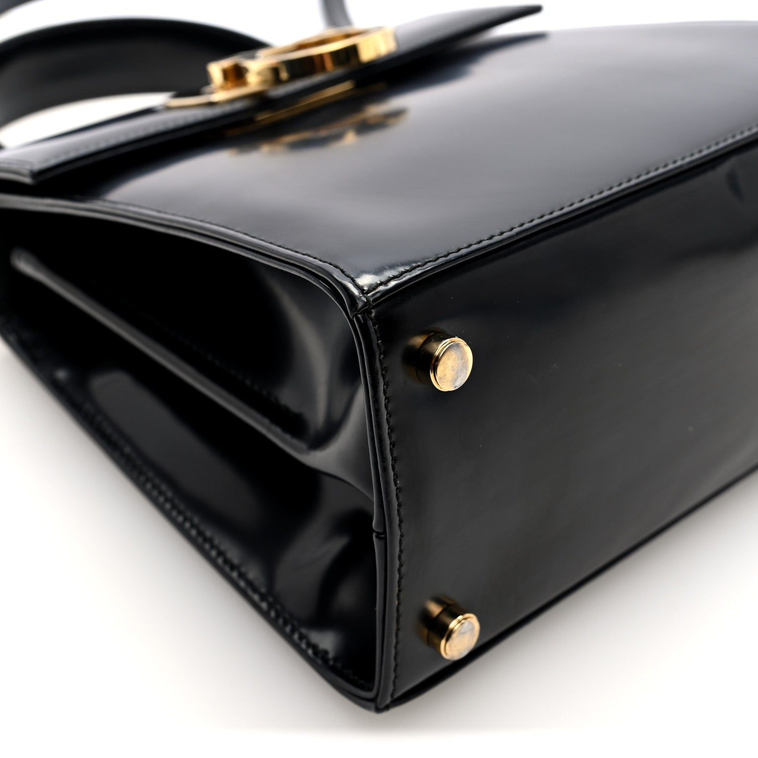 Salvatore Ferragamo Hammered Calfskin Small Iconic Top Handle Bag