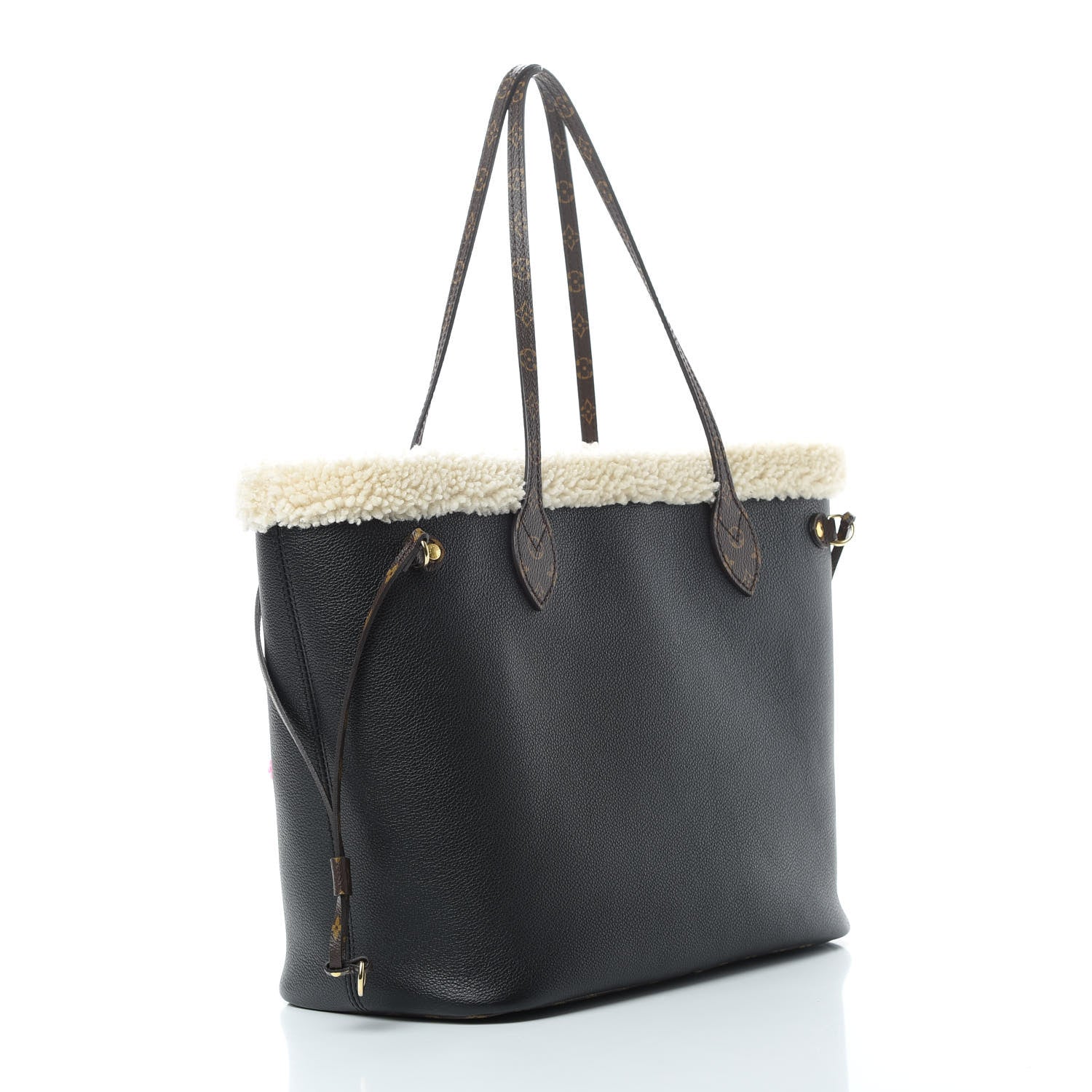 Louis Vuitton Calfskin Monogram Teddy Neverfull MM Black 4 of 11