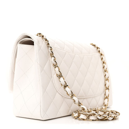 Chanel Caviar Quilted Jumbo Double Flap White 3 of 11