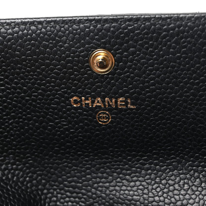 Chanel Caviar Quilted Large Gusset Flap Wallet Black 6 of 10