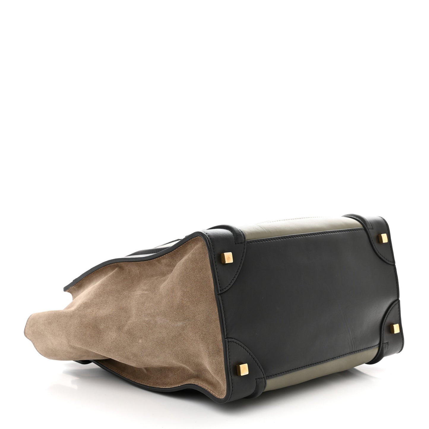 Satin Calfskin Suede Micro Tri-Color Luggage Almond