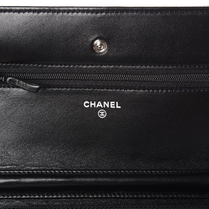 Chanel Lambskin Quilted Wallet On Chain WOC Black 5 of 9