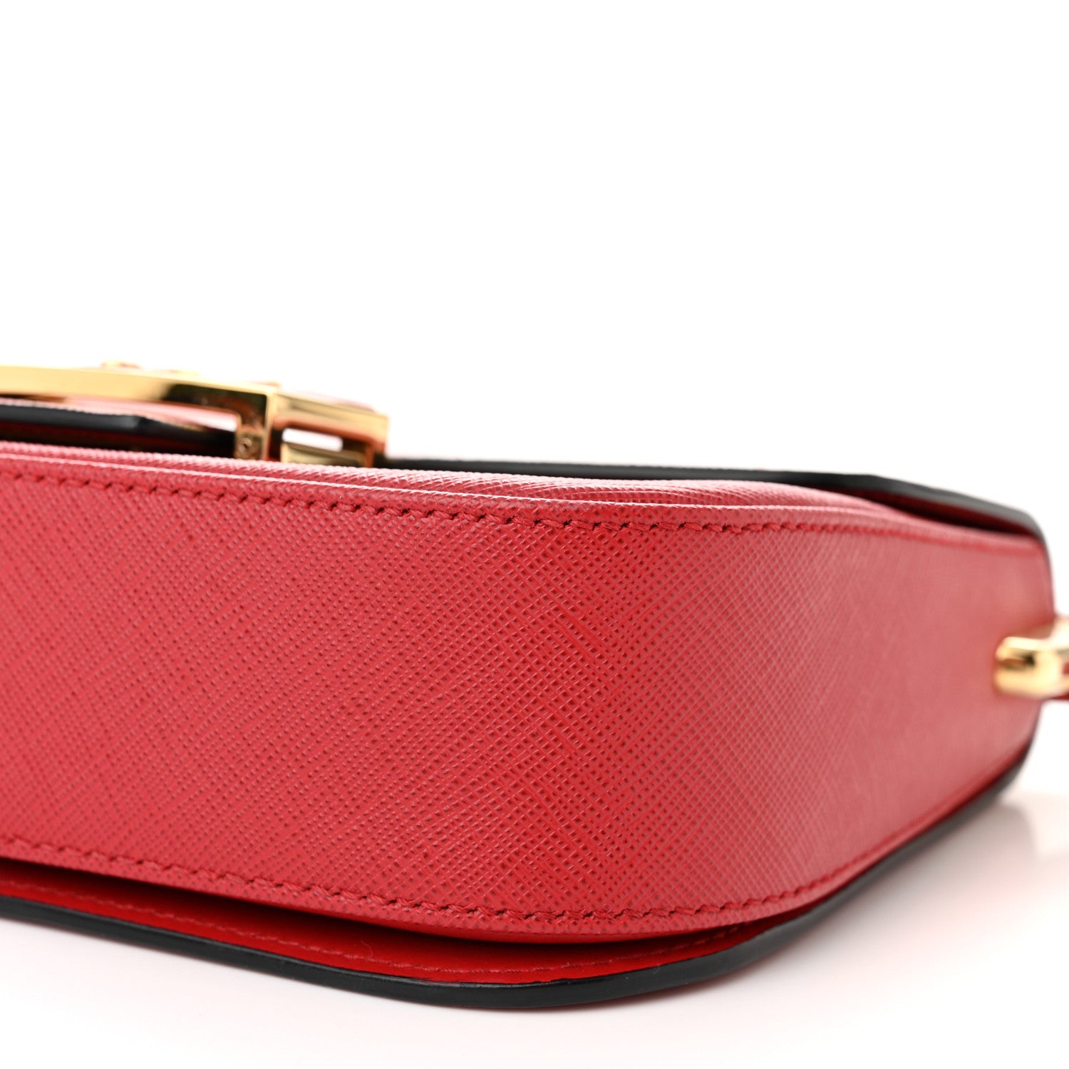 Prada Saffiano Lux Embleme Flap Shoulder Bag Fuoco 10 of 11