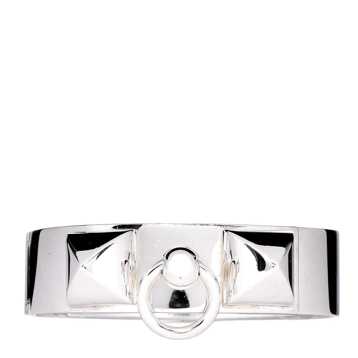 Hermes Sterling Silver MM Collier De Chien Bracelet LG 1 of 5