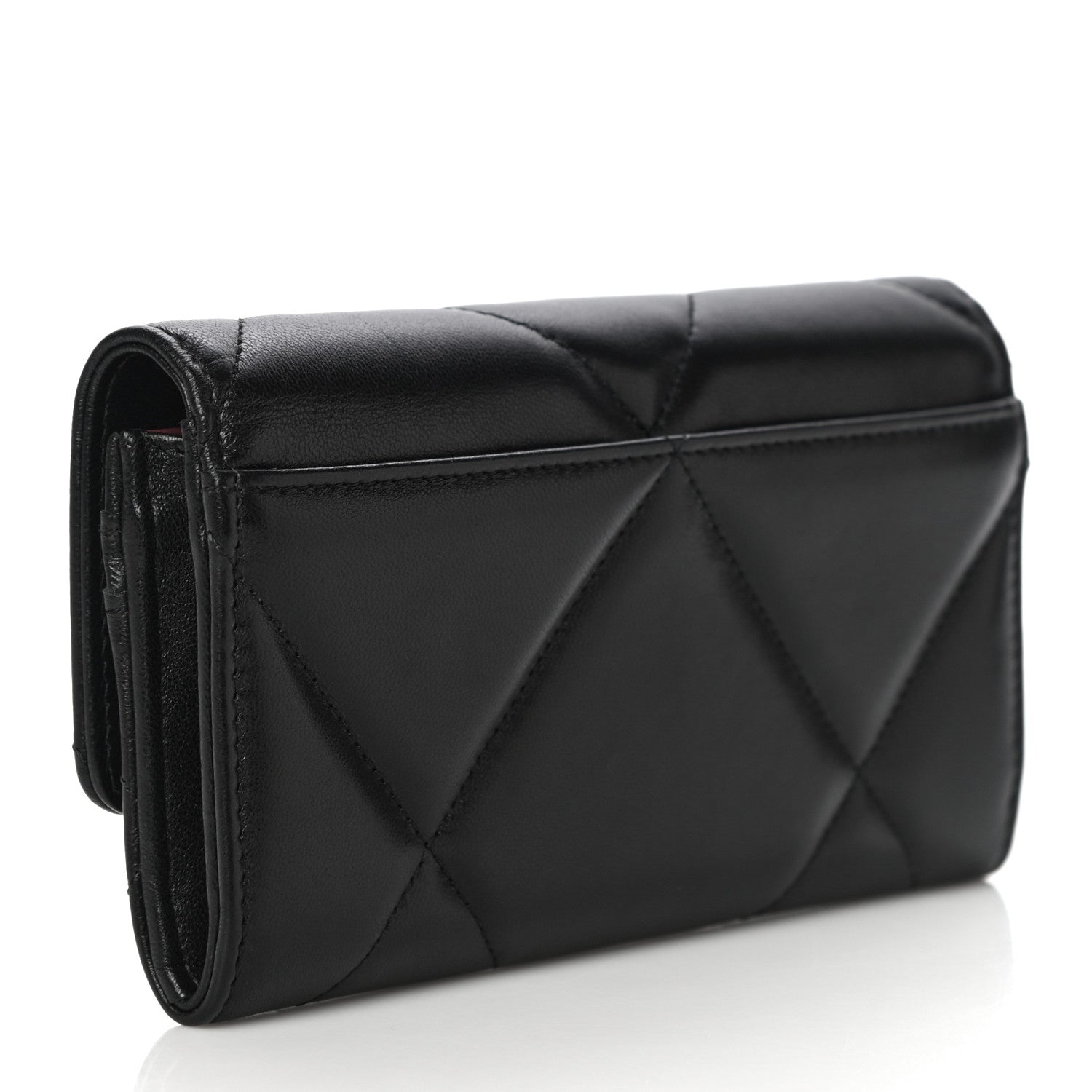 Chanel Lambskin Quilted Chanel 19 Flap Wallet Black 3 of 14