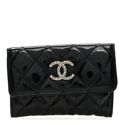 Chanel Patent Quilted Flap Card Holder Black 1 of 7