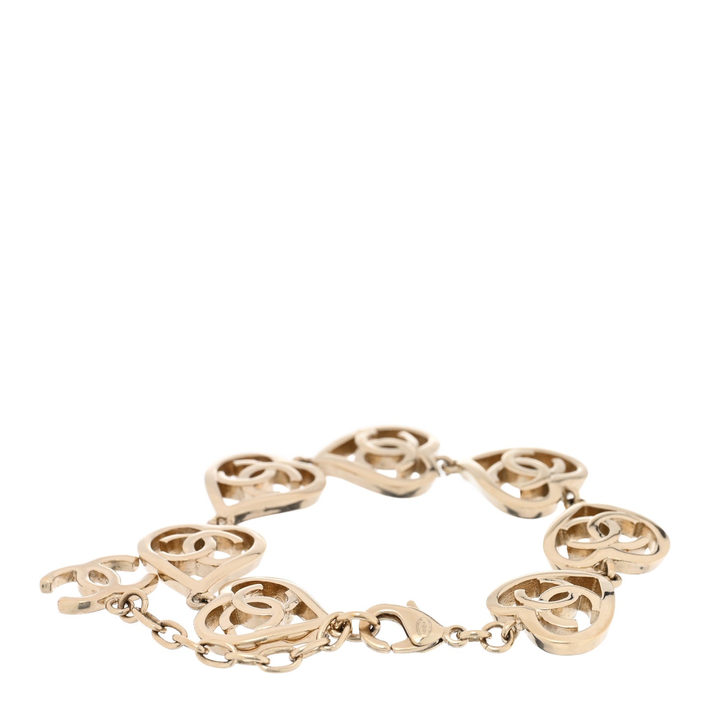 Metal CC Heart Coco In Love Bracelet Light Gold