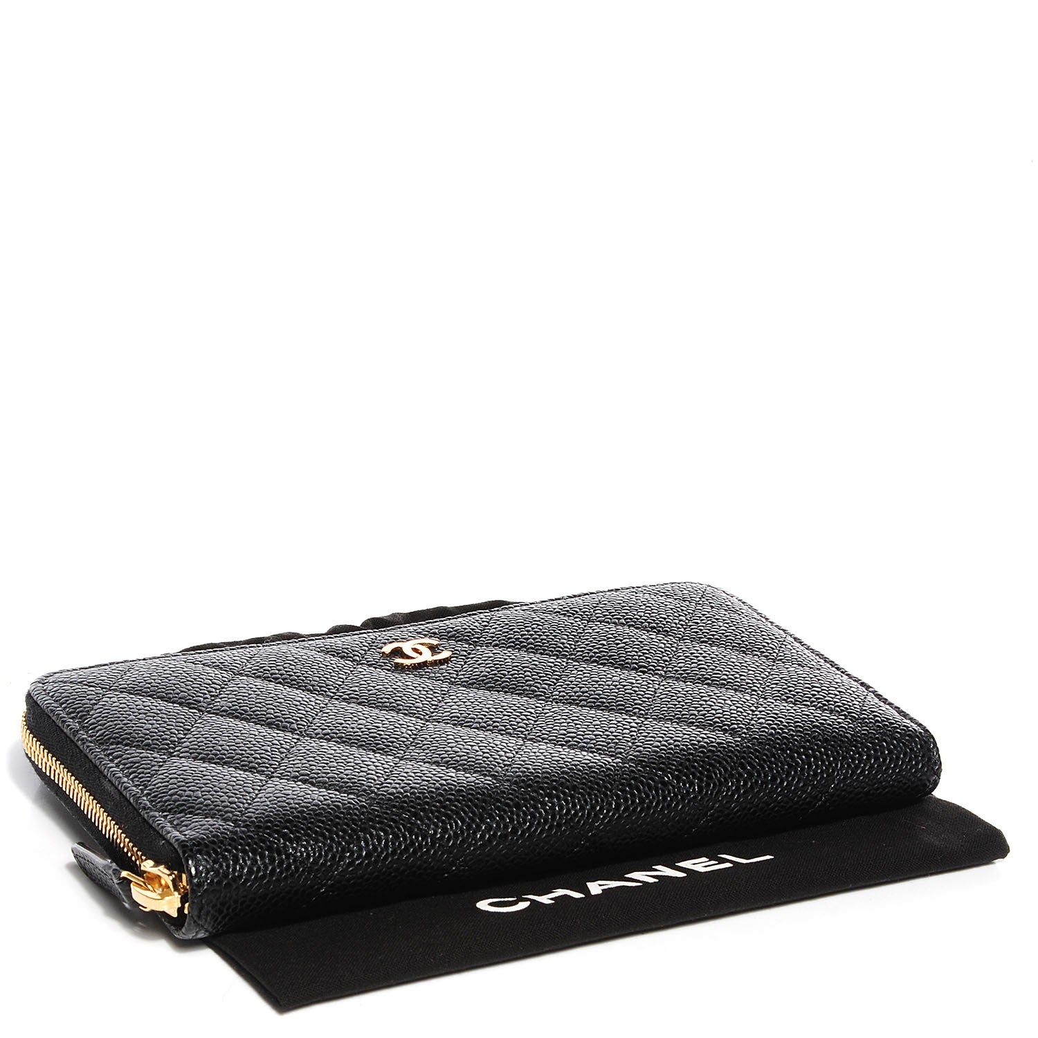 Chanel Caviar Quilted Large Gusset Zip Around Wallet Black 4 of 8